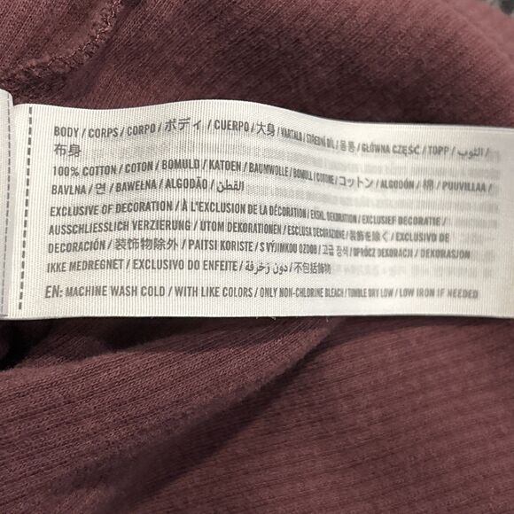 Abercrombie & Fitch Ribbed Soft AF Relaxed Henley Shirt Men's Large Maroon - Picture 14 of 14